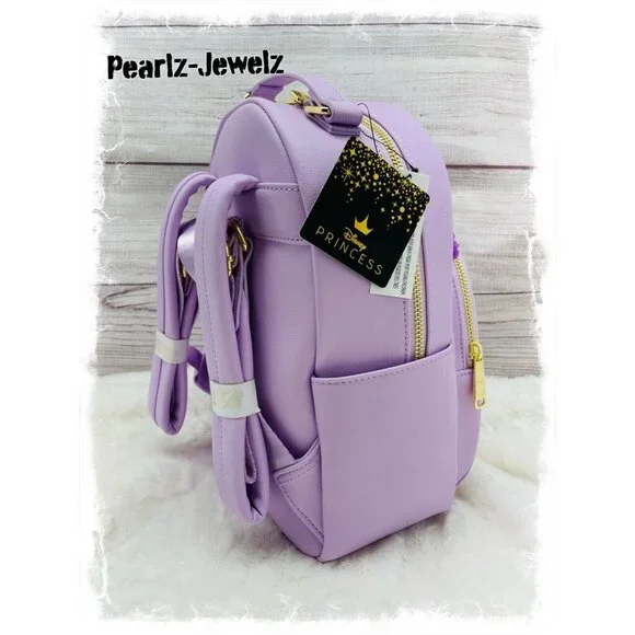 Loungefly Disney Rapunzel Tangled Chibi Chiffon Flowers 3D Floral Mini Backpack - Picture 2 of 5